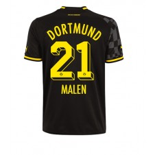 Borussia Dortmund Donyell Malen #21 Bortedrakt 2022-23 Kortermet